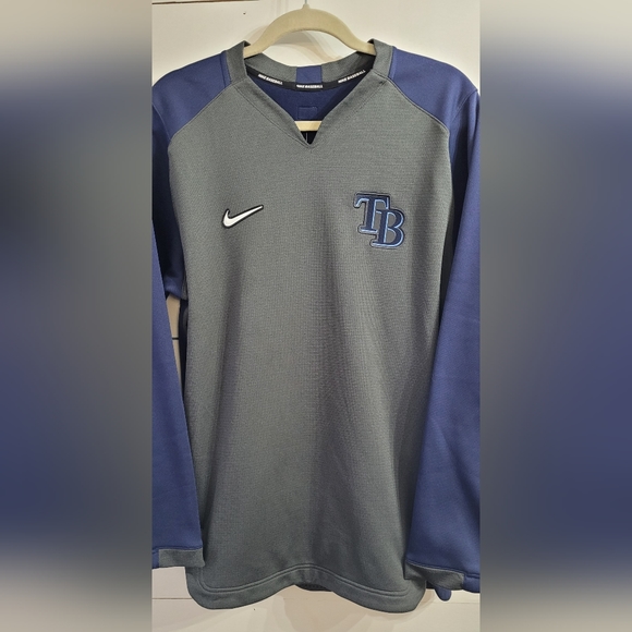 Nike Tampa Bay Rays Sweatshirt Mens Large Dri Fit Therma Pullover Baseball NKA6 - Picture 6 of 7